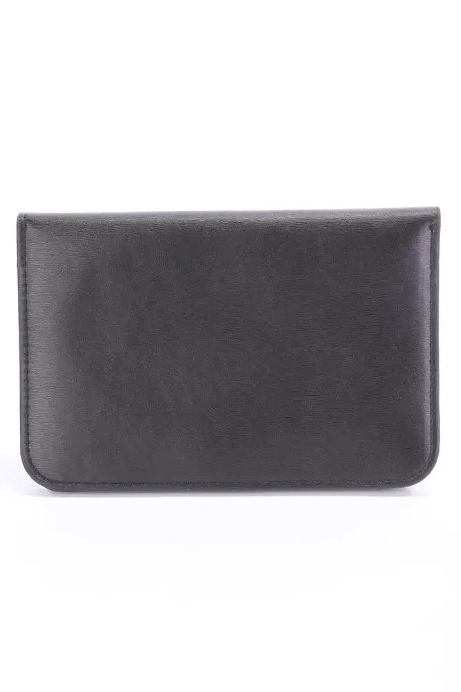 Zwarte Clutch/Handtas met Hoed- en Snorprint – Stijlvol en Opvallend