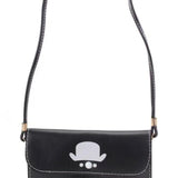 Zwarte Hoge Hoed Snor Hanger Nep Leer Clutch