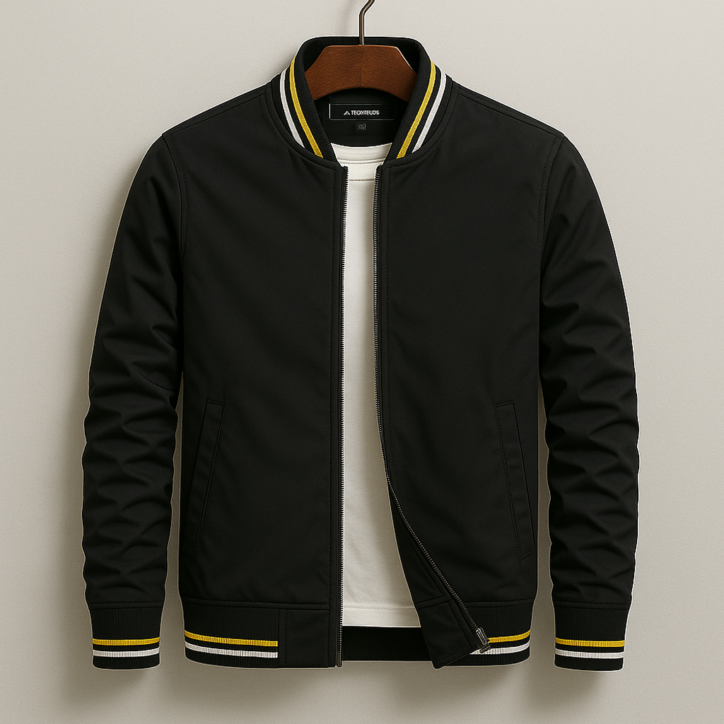 Heren Zip-Up Lichtgewicht Bomberjack | Geribbelde Afwerking | Casual & Stijlvol