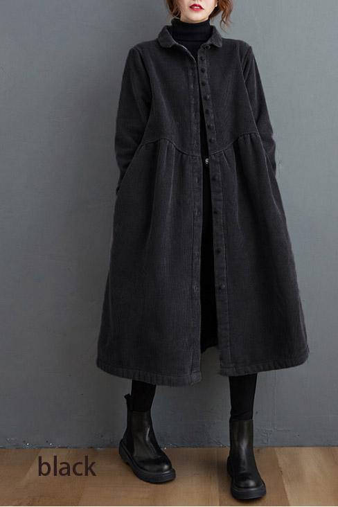 Dames Corduroy Winterjas | Lange Overjasstijl | Warme Herfstjas