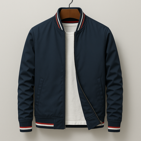 Heren Zip-Up Lichtgewicht Bomberjack | Geribbelde Afwerking | Casual & Stijlvol