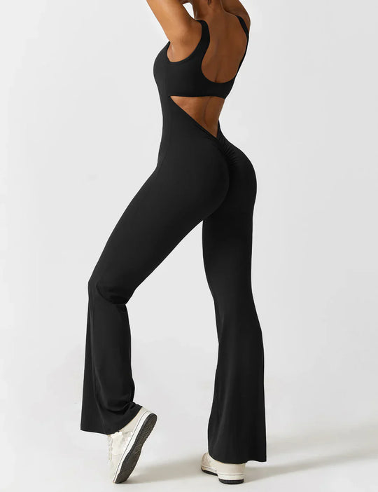 Dames Flared Jumpsuit met V-Rug – Shaping & Comfort voor Elke Dag