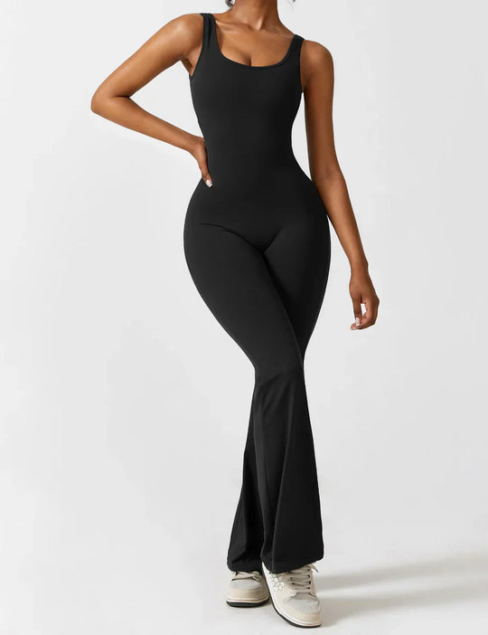 Dames Flared Jumpsuit met V-Rug – Shaping & Comfort voor Elke Dag