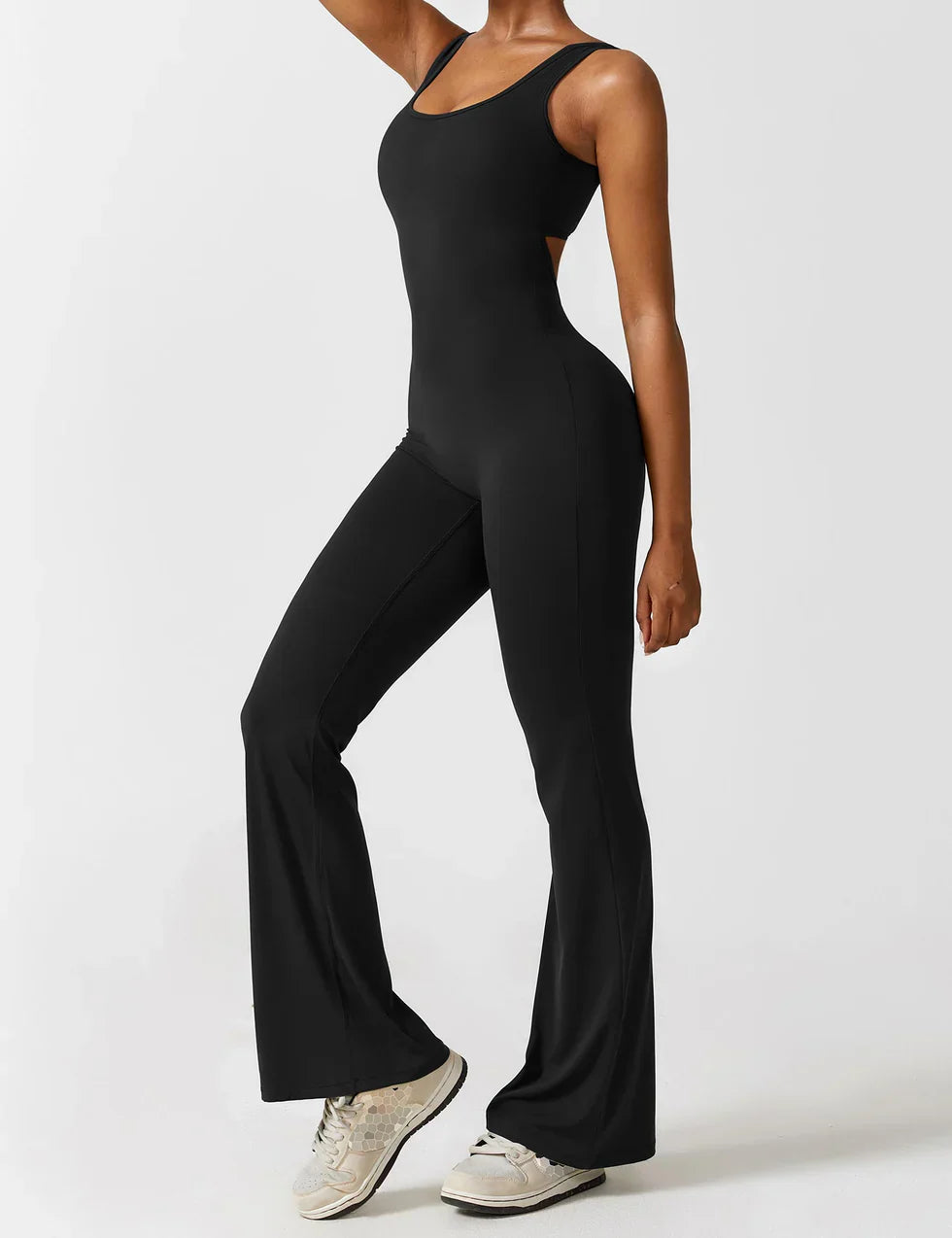Dames Flared Jumpsuit met V-Rug – Shaping & Comfort voor Elke Dag