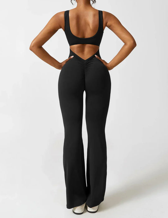 Dames Flared Jumpsuit met V-Rug – Shaping & Comfort voor Elke Dag