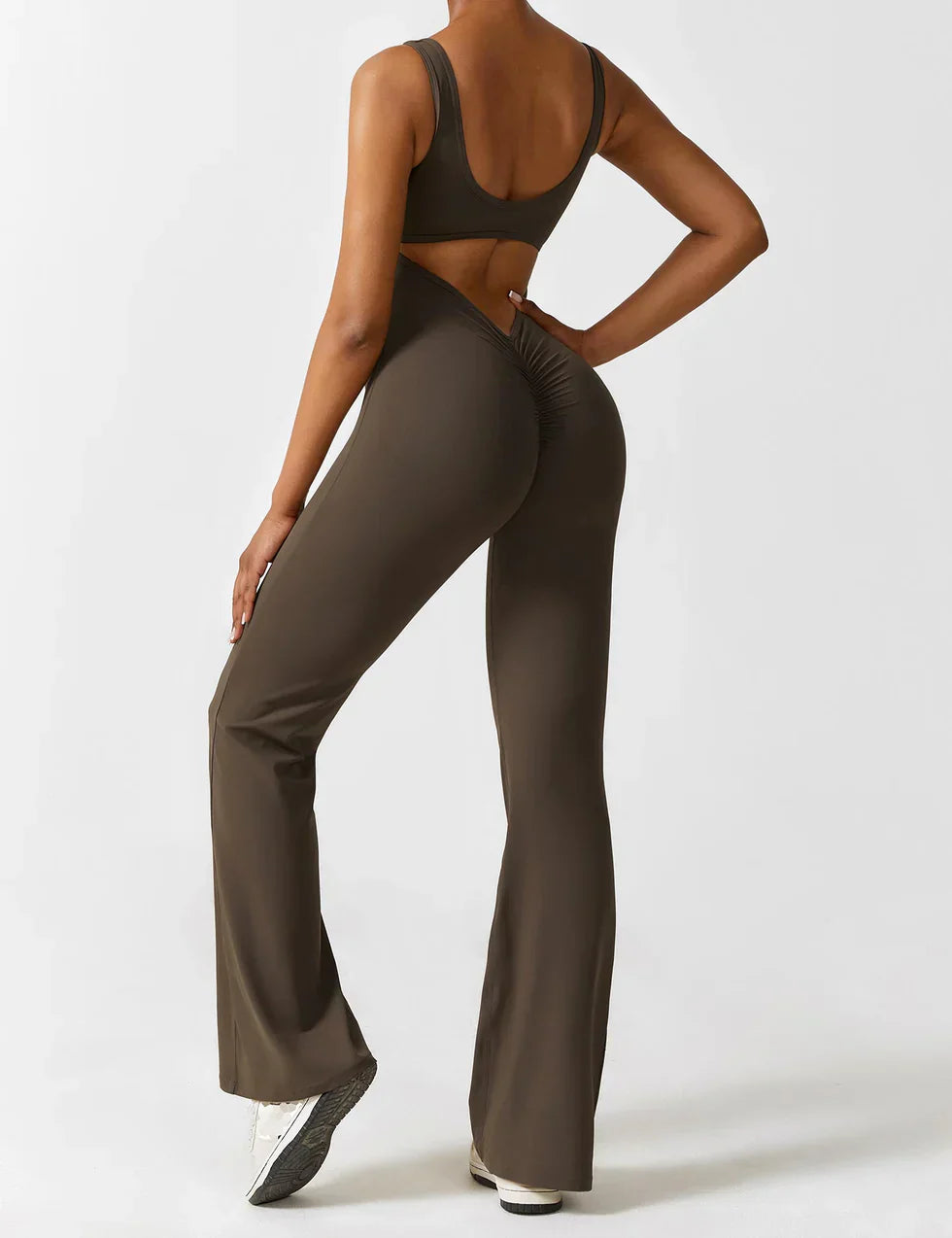 Dames Flared Jumpsuit met V-Rug – Shaping & Comfort voor Elke Dag