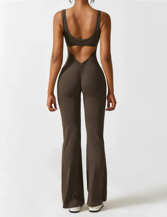 Dames Flared Jumpsuit met V-Rug – Shaping & Comfort voor Elke Dag