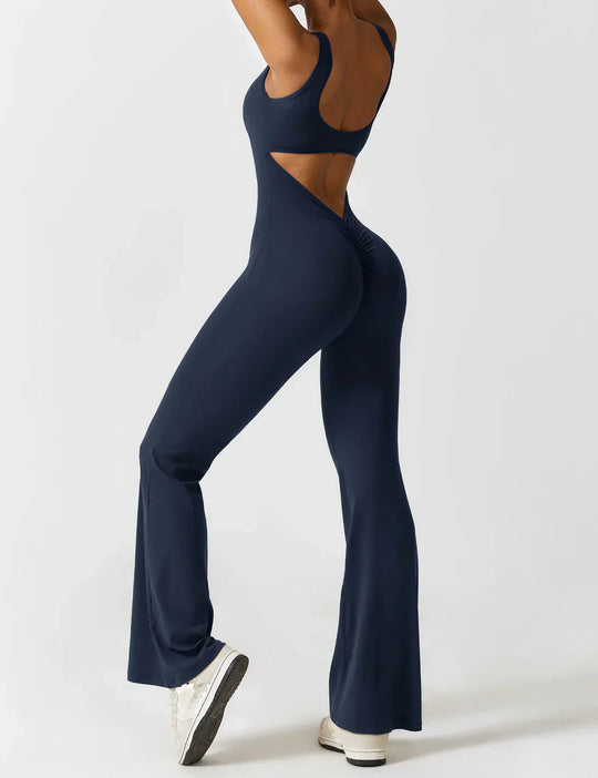 Dames Flared Jumpsuit met V-Rug – Shaping & Comfort voor Elke Dag