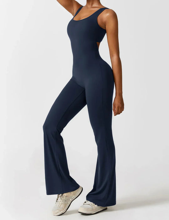 Dames Flared Jumpsuit met V-Rug – Shaping & Comfort voor Elke Dag