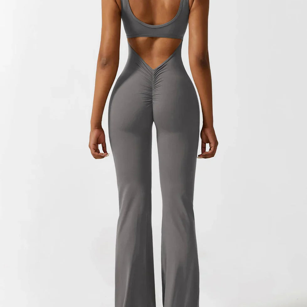 Dames Flared Jumpsuit met V-Rug – Shaping & Comfort voor Elke Dag