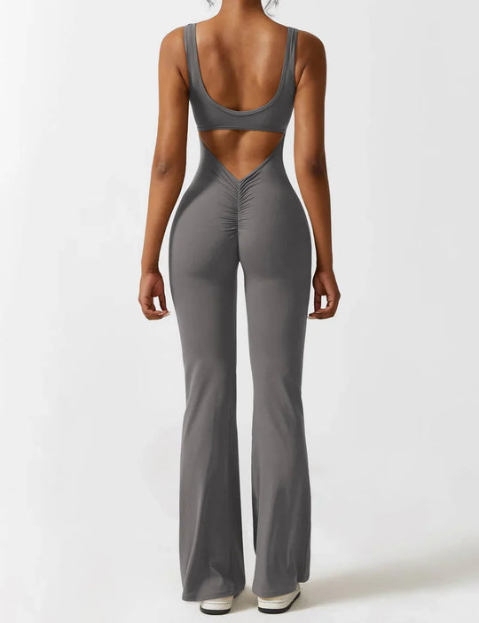 Dames Flared Jumpsuit met V-Rug – Shaping & Comfort voor Elke Dag
