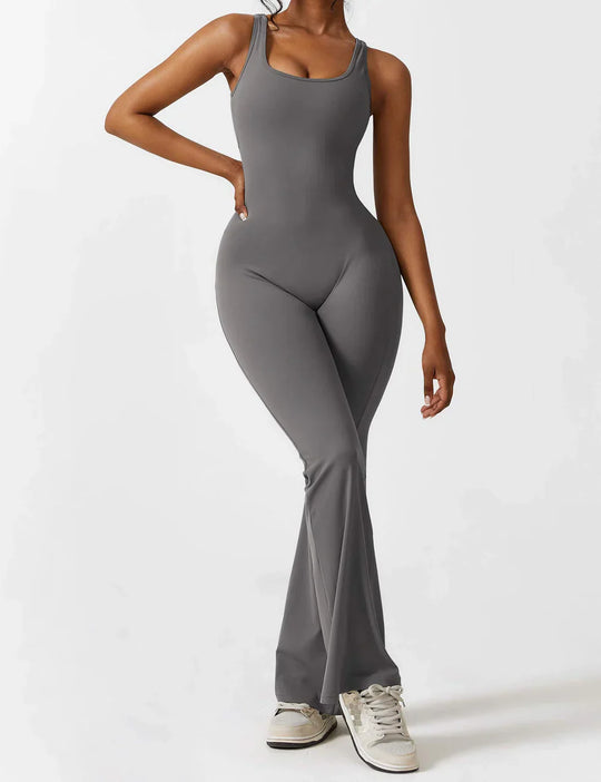 Dames Flared Jumpsuit met V-Rug – Shaping & Comfort voor Elke Dag