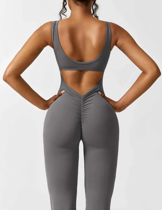 Dames Flared Jumpsuit met V-Rug – Shaping & Comfort voor Elke Dag