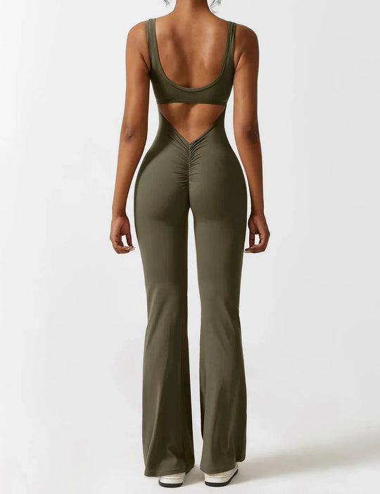 Dames Flared Jumpsuit met V-Rug – Shaping & Comfort voor Elke Dag
