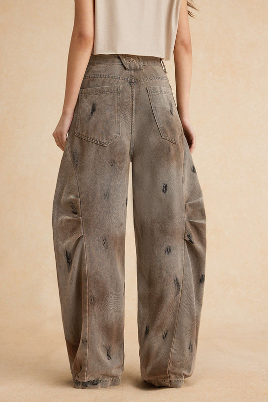 Vuil Denim Wijde Pijp Barrel Jeans