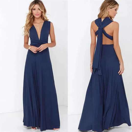 Elegante Wikkeljurk Dames – Midi Jurk met V-Hals, Ceintuur en Zwierige Rok