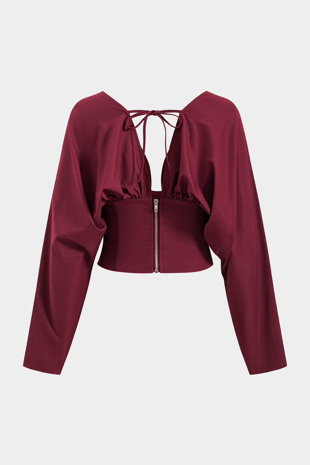 Kyra - Stijlvol Rugloos Gerimpeld Dames Langemouwen Shirt