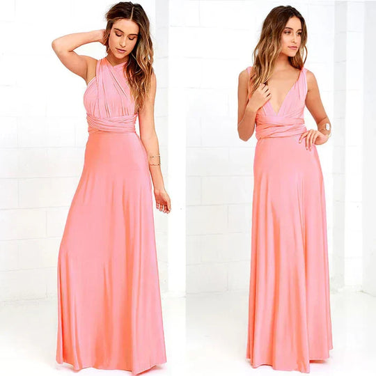 Elegante Wikkeljurk Dames – Midi Jurk met V-Hals, Ceintuur en Zwierige Rok