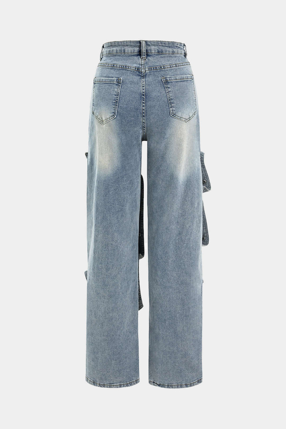 Patchwork Knop Detail Jeans