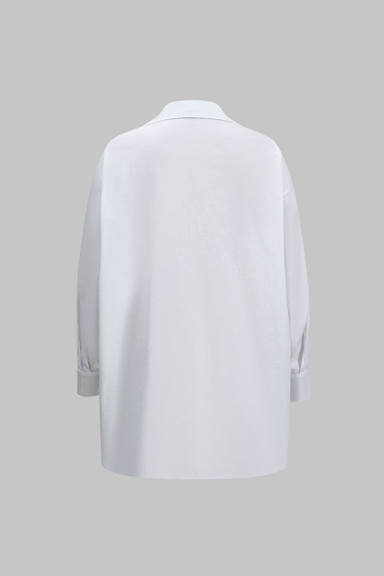Hattie - Elegante Shirt met Metalen Afwerking voor Dames met Lange Mouwen