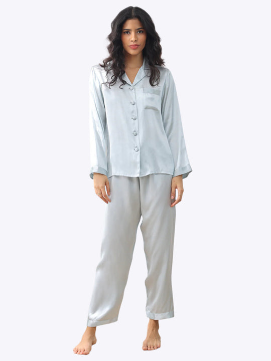 Abrielle - Ontspannen Knop-Up Grace Dames Pyjama Set