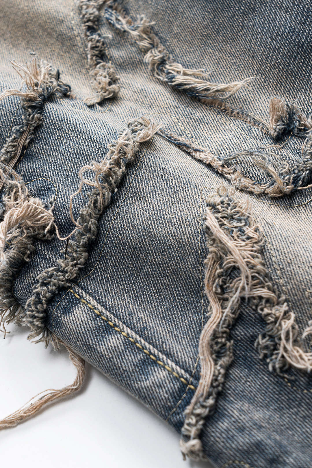 Letter Borduurden Denim Gewassen Knop Pocket Jeans