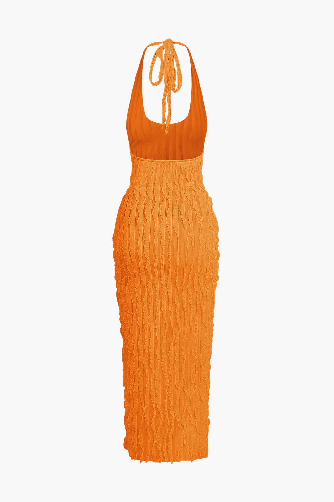 Doorzichtig Rimpel Textuur Halter Rugloze Maxi Jurk