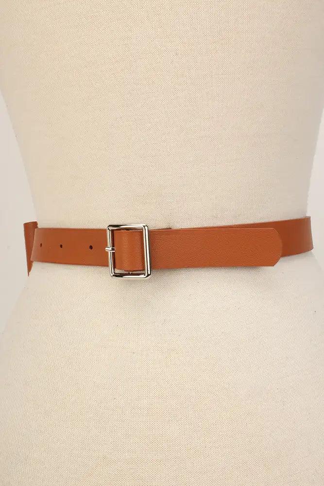 Camel Cut Out Faux Leather Mini Heuptas