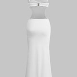 Uitsnede Rugloze Bustier Slip Maxi Jurk