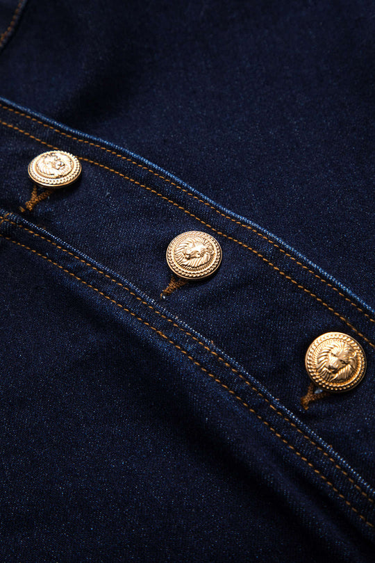 Denim Asymmetrische Knoprok