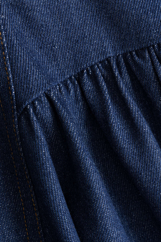 Denim Rimpelknopen Hoge Taille Rok