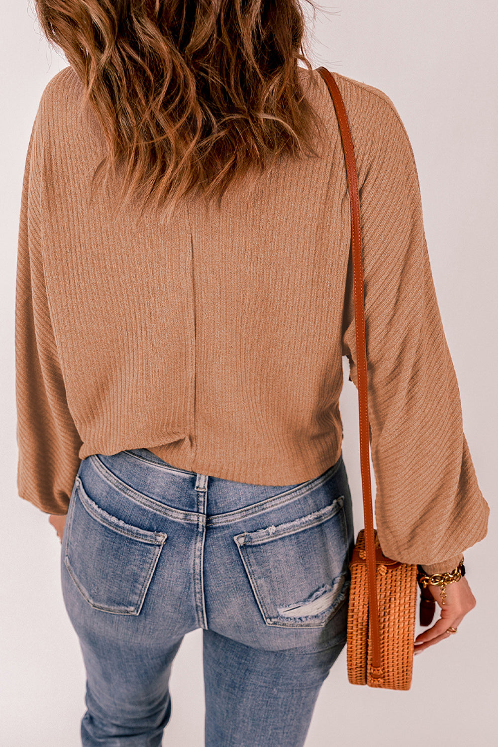 Ronde Hals Geribbelde Top | Lange Mouwen | Regular Fit