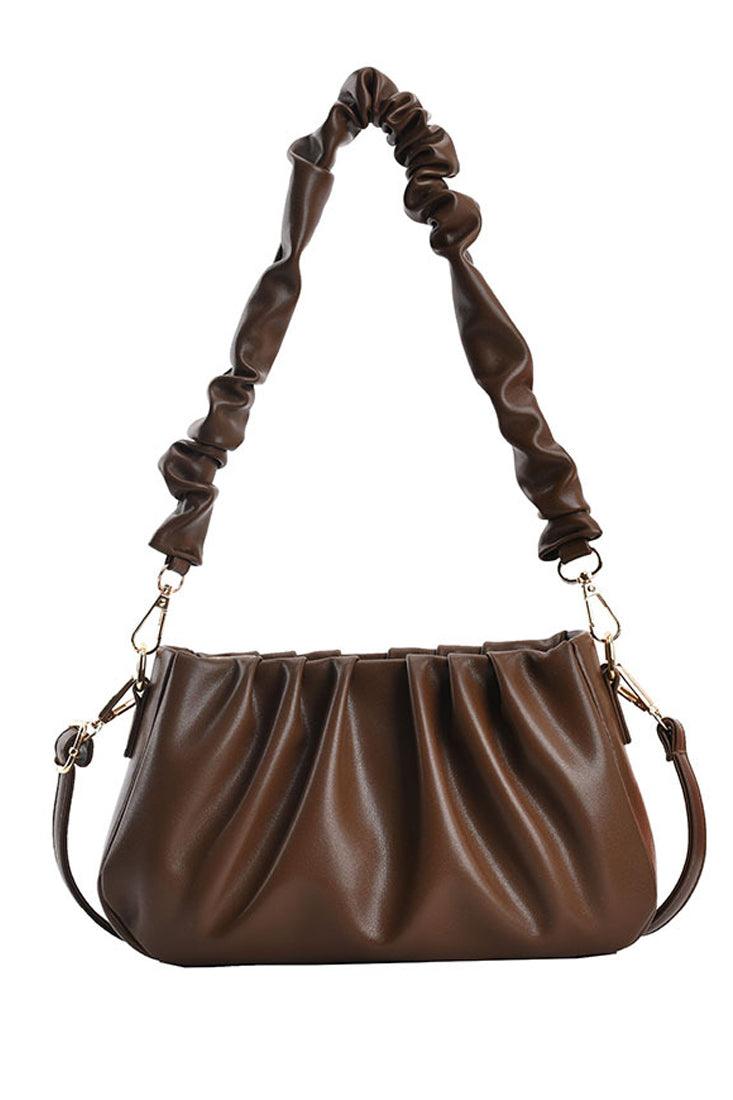 Koffie Gerimpelde Crossbody Tas