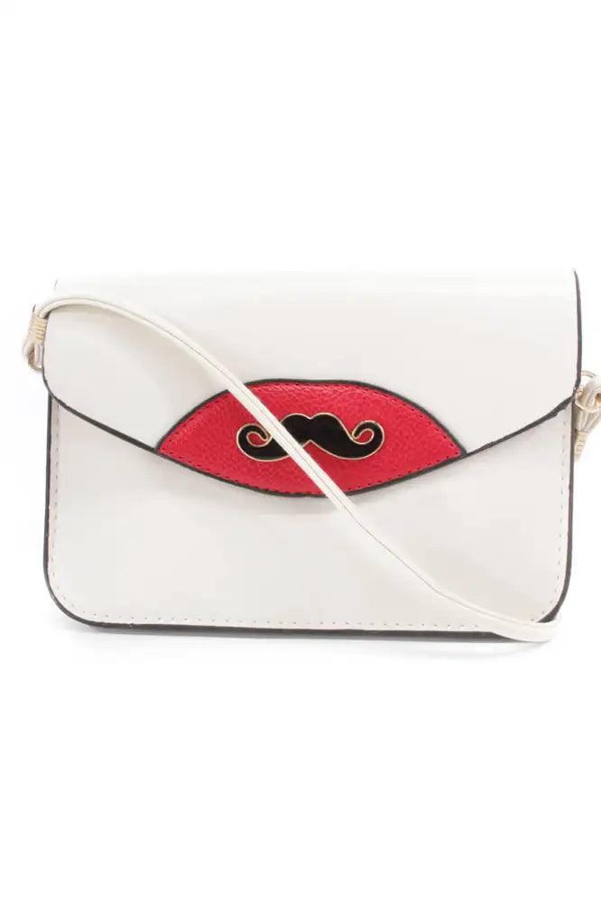 Crème Snor Hanger Nepleren Clutch/Handtas