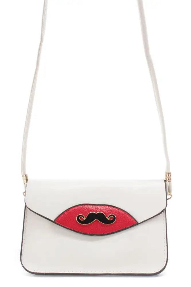 Crème Snor Hanger Nepleren Clutch/Handtas