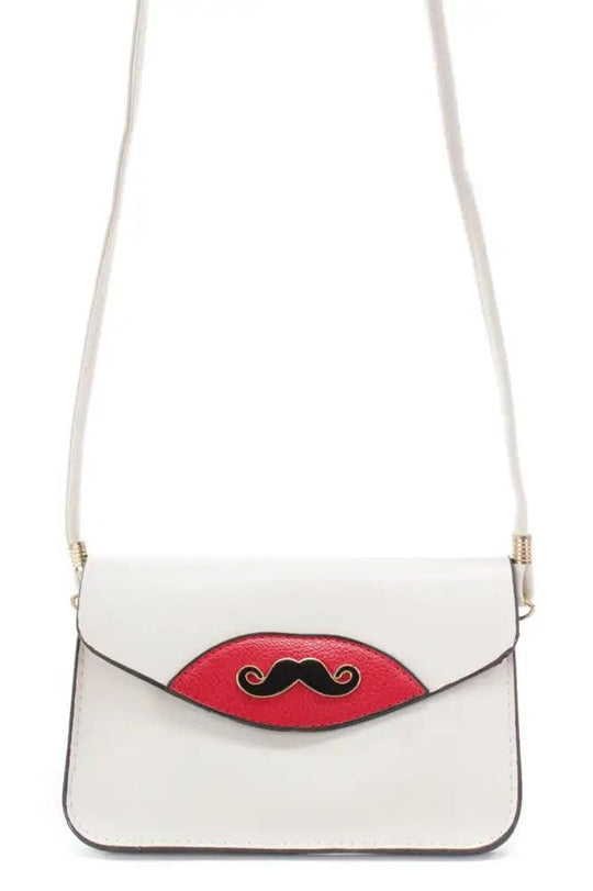 Crème Snor Hanger Nepleren Clutch/Handtas