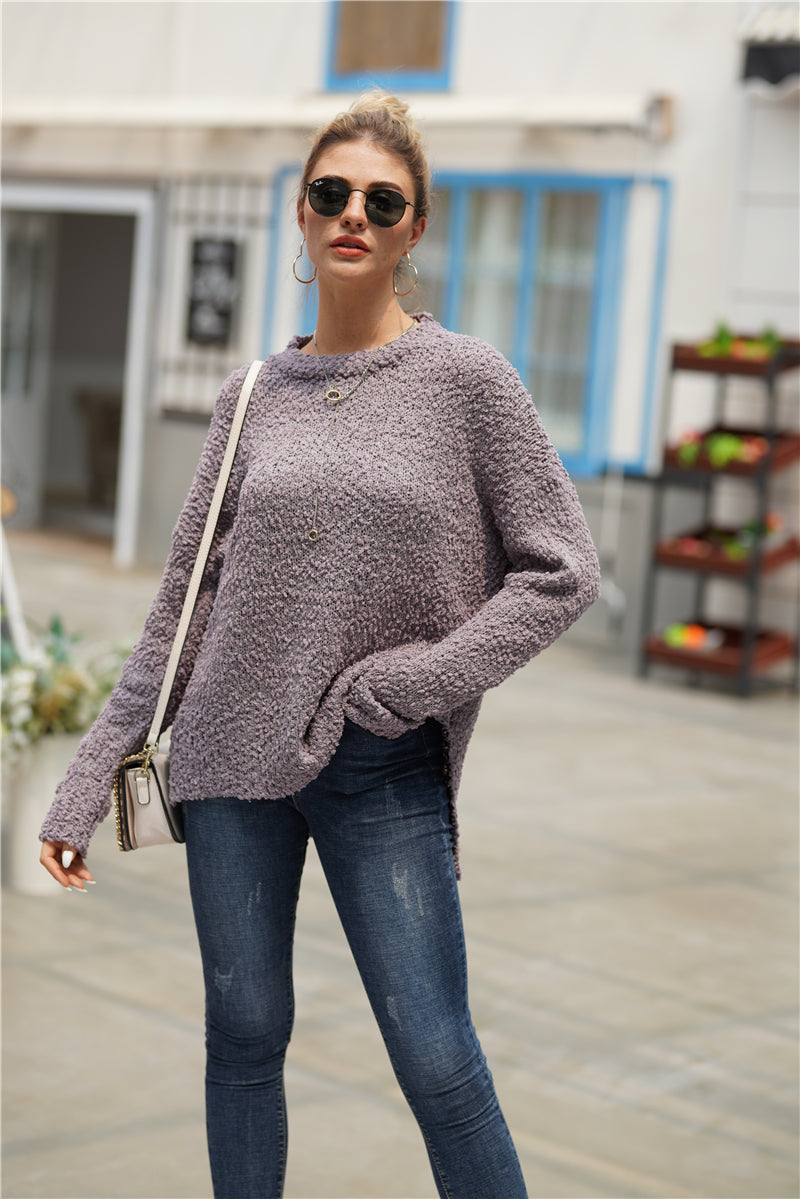 Fuzzy Zijsplit Hoge-Laag Trui | Comfortabel & Stijlvol