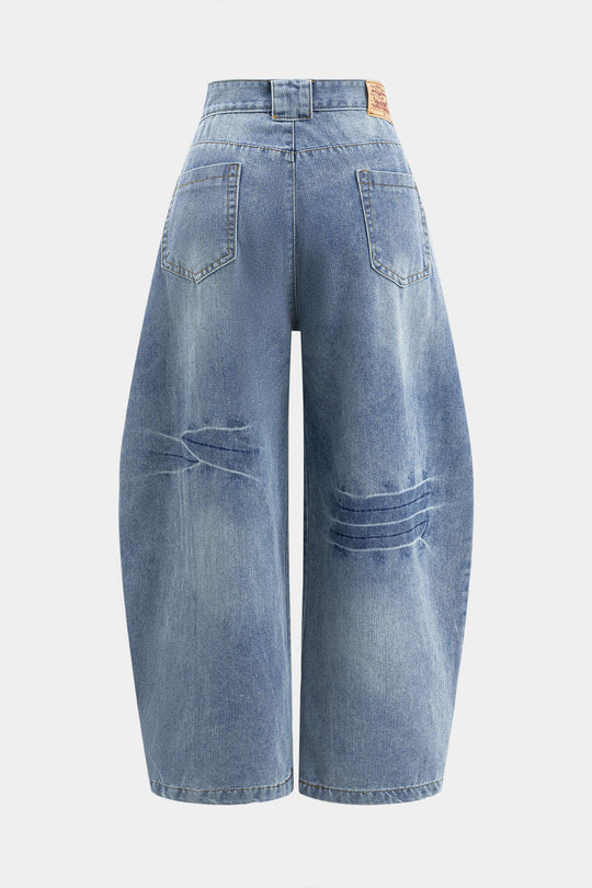 Denim Wijde Pijpen Barrel Jeans