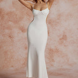 Uitsnede Rugloze Bustier Slip Maxi Jurk