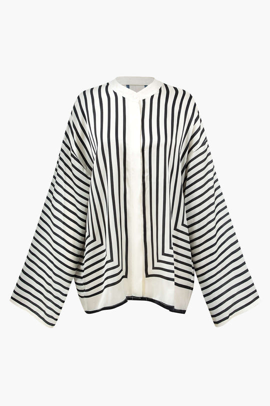 Thalia - Moderne Satijnen Elegant Vrouwen Langsleeve Shirt