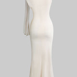 Asymmetrische Twist Knoop Zeemeermin Maxi Jurk