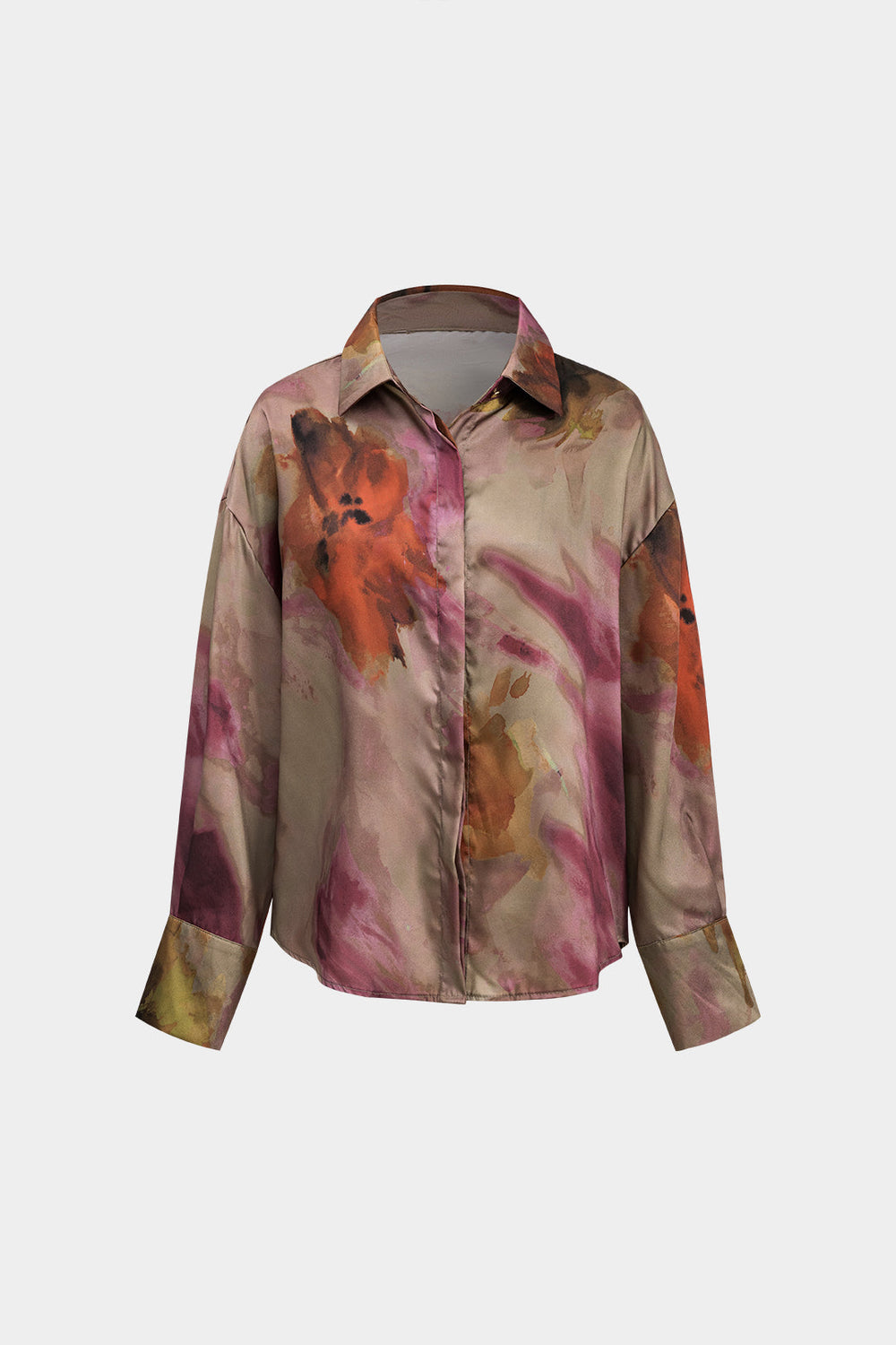 Maeve - Opvallende Tie Dye Print Dames Langsleeve Kraag Shirt