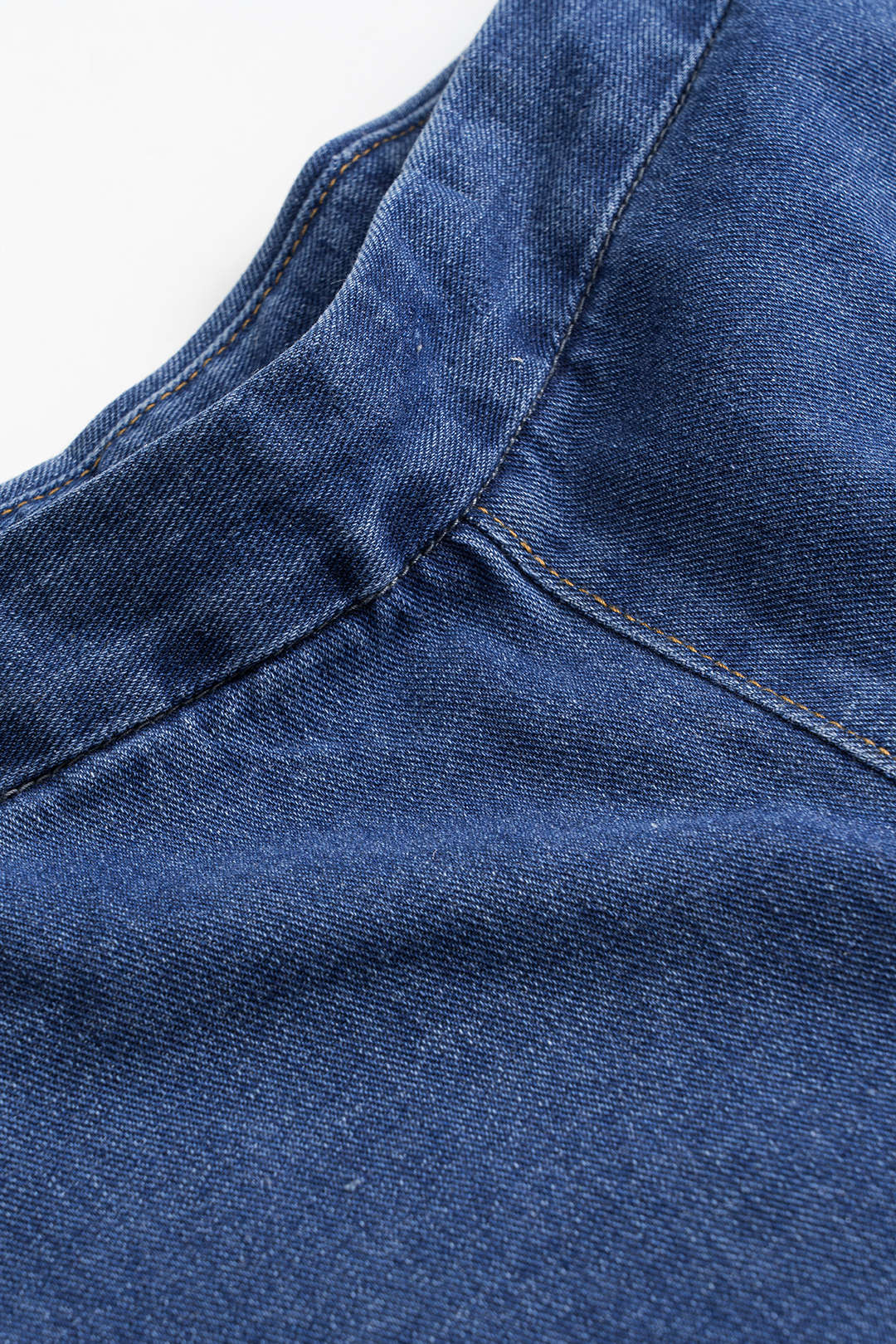 Denim Knopzak Ceintuurtop en Shorts Set