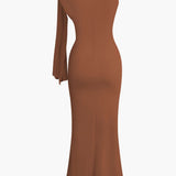 Asymmetrische Twist Knoop Zeemeermin Maxi Jurk