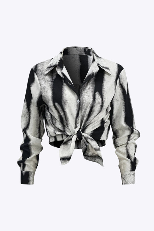 Imara - Gedurfde Contrastprint Dames Langemouw Shirt