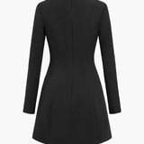 Effen Knop Rits Asymmetrische Mini Jurk