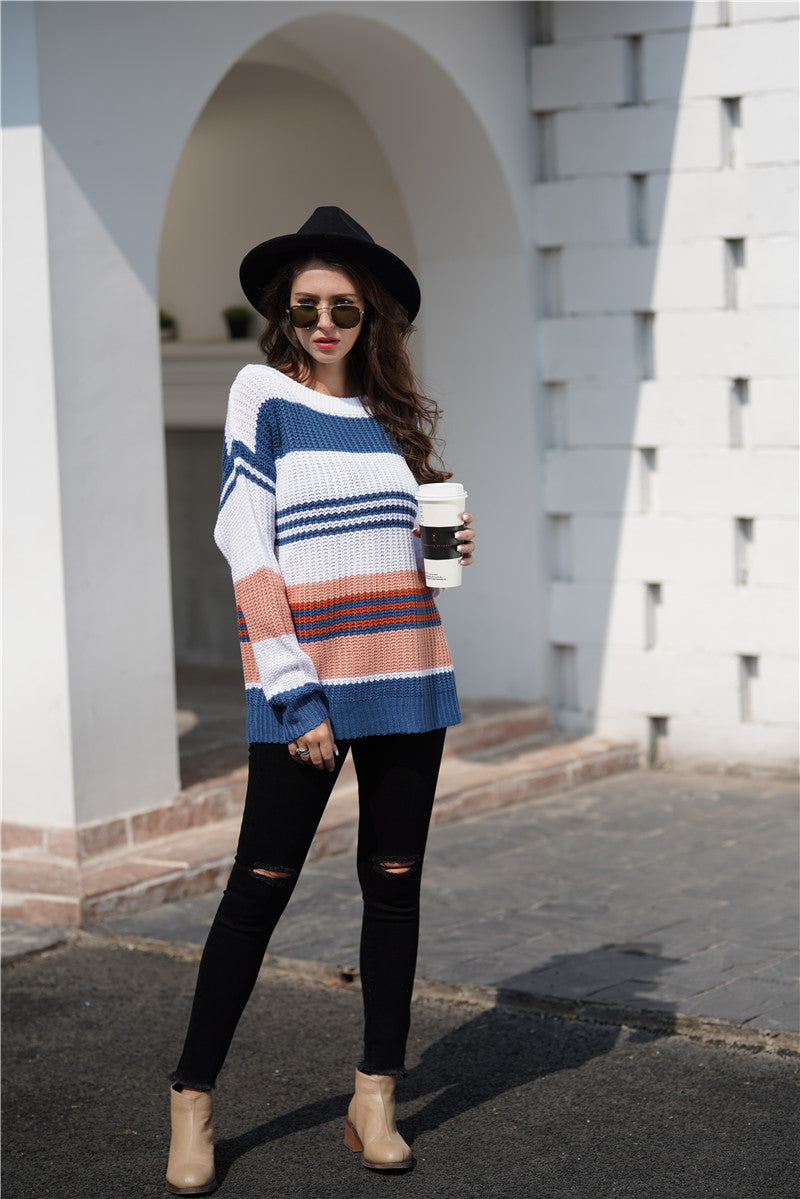 Gestreepte Bootneck Trui | Tijdloos & Comfortabel