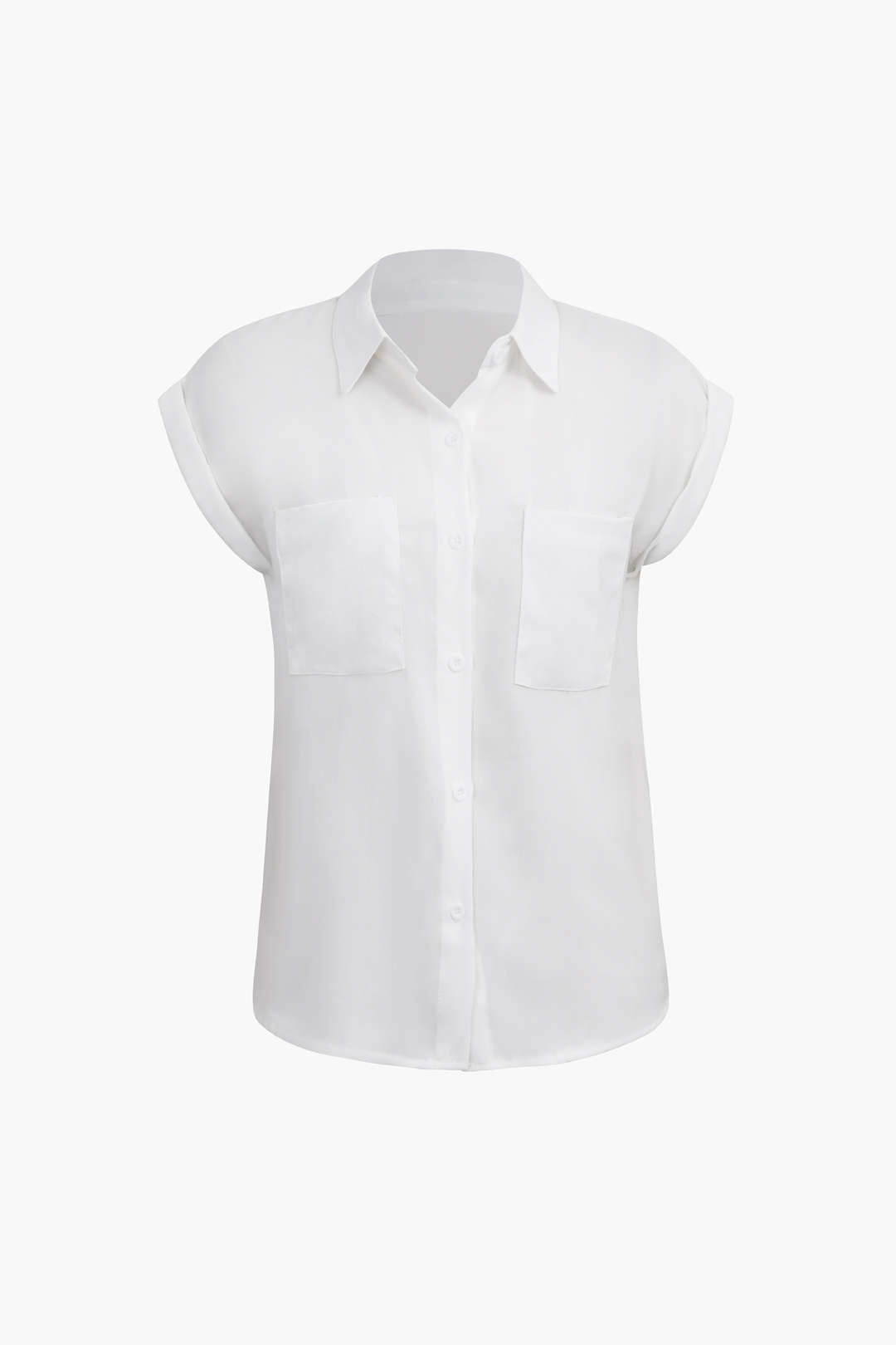 Vittoria - Minimalistische Opgerolde Mouw Geknoopte Zoom Dames Shirt