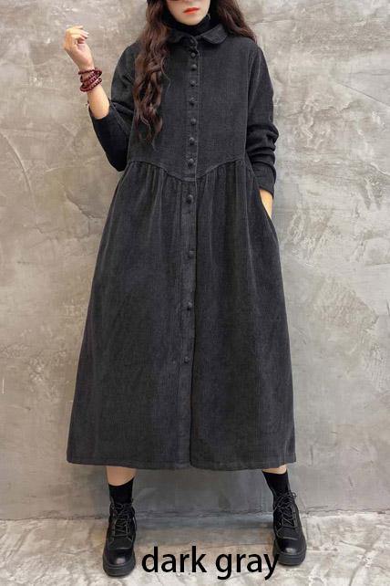Dames Corduroy Winterjas | Lange Overjasstijl | Warme Herfstjas