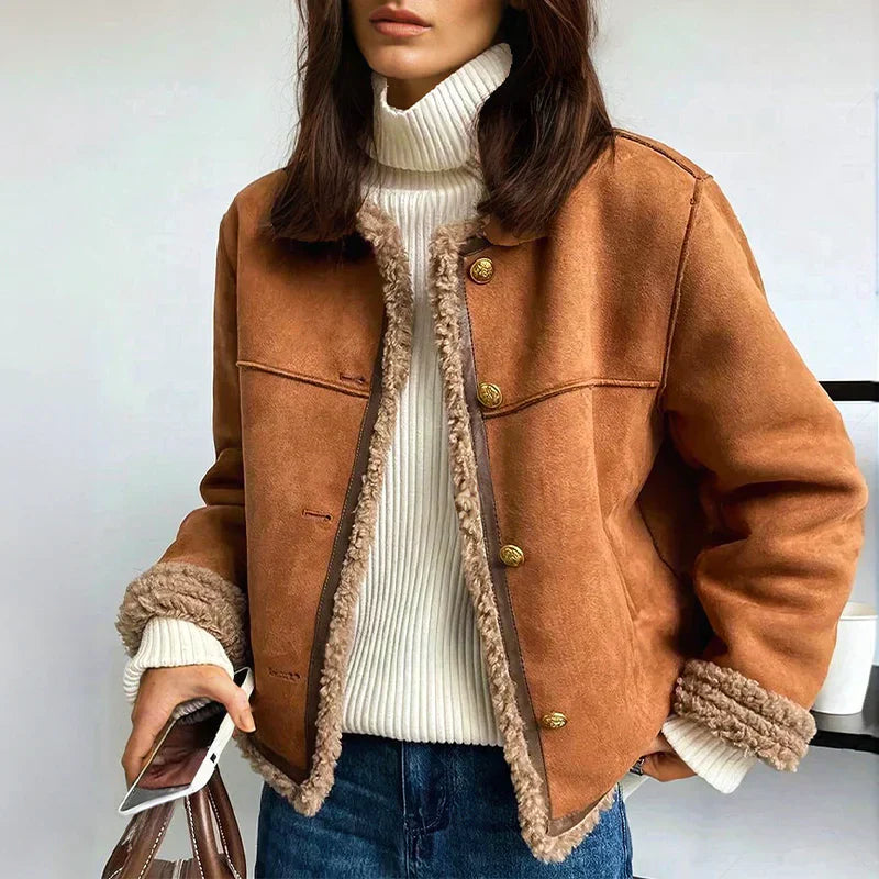 Dames Knop-Up Winterjas | Met Zachte Binnenvoering en Vintage Accenten | Warme Winterjas
